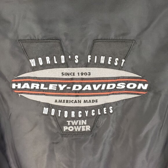 Vintage Harley-Davidson Bomber Jacket With Embroidered Logos Zip Pockets Mens M - Picture 12 of 12